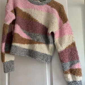 Jessica Simpson Pink and Brown Striped Sweater